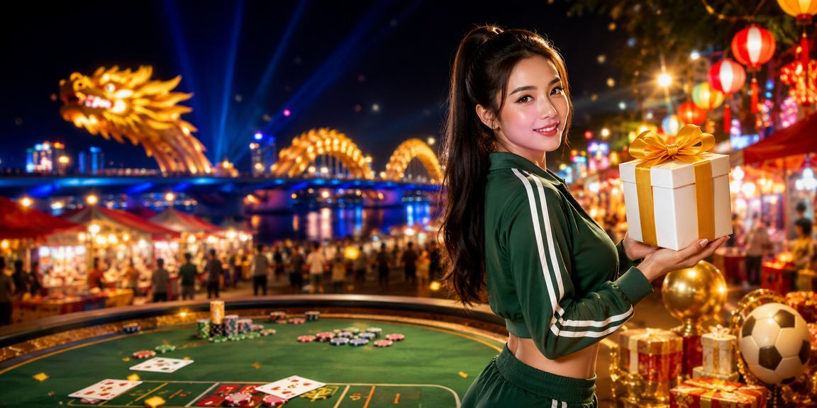 Khung cảnh chợ đêm Đà Nẵng với không khí sôi động và trò chơi baccarat trực tuyến